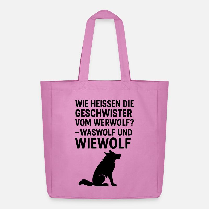 werwolf witziger spruch kinder grundschule - Midweight recycelter Stoffbeutel von Stanley/Stella - Pink