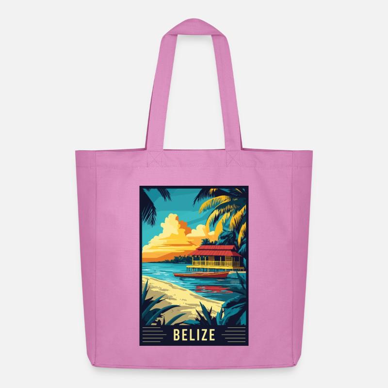 Explore Tropical Paradise of Belize - Midweight Recycled Tote Bag by Stanley/Stella - pink