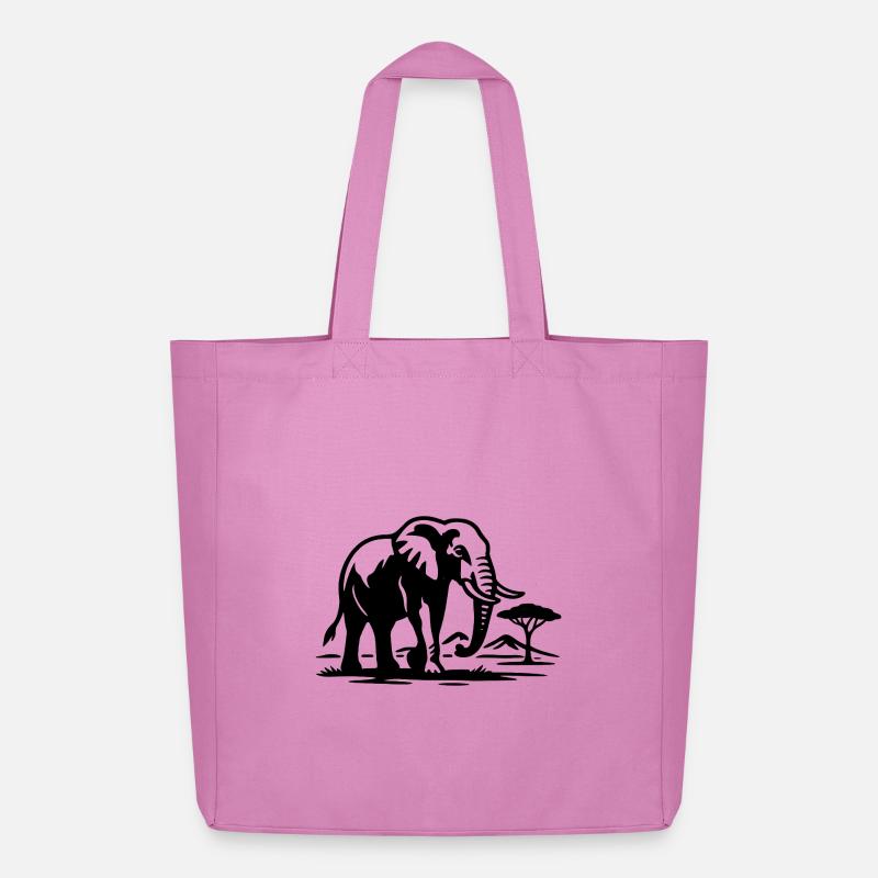 Savannen Elefant Silhouette - Midweight recycelter Stoffbeutel von Stanley/Stella - Pink