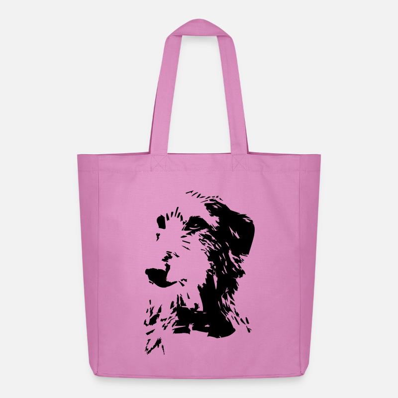 Scottish Deerhound Kopf - Midweight recycelter Stoffbeutel von Stanley/Stella - Pink