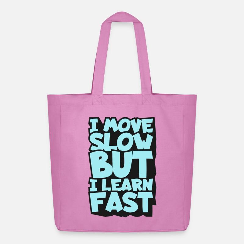 Ich bewege mich langsam, aber ich lerne schnell - Midweight recycelter Stoffbeutel von Stanley/Stella - Pink