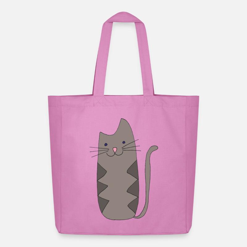 Zickzack-Katze Grau - Midweight recycelter Stoffbeutel von Stanley/Stella - Pink