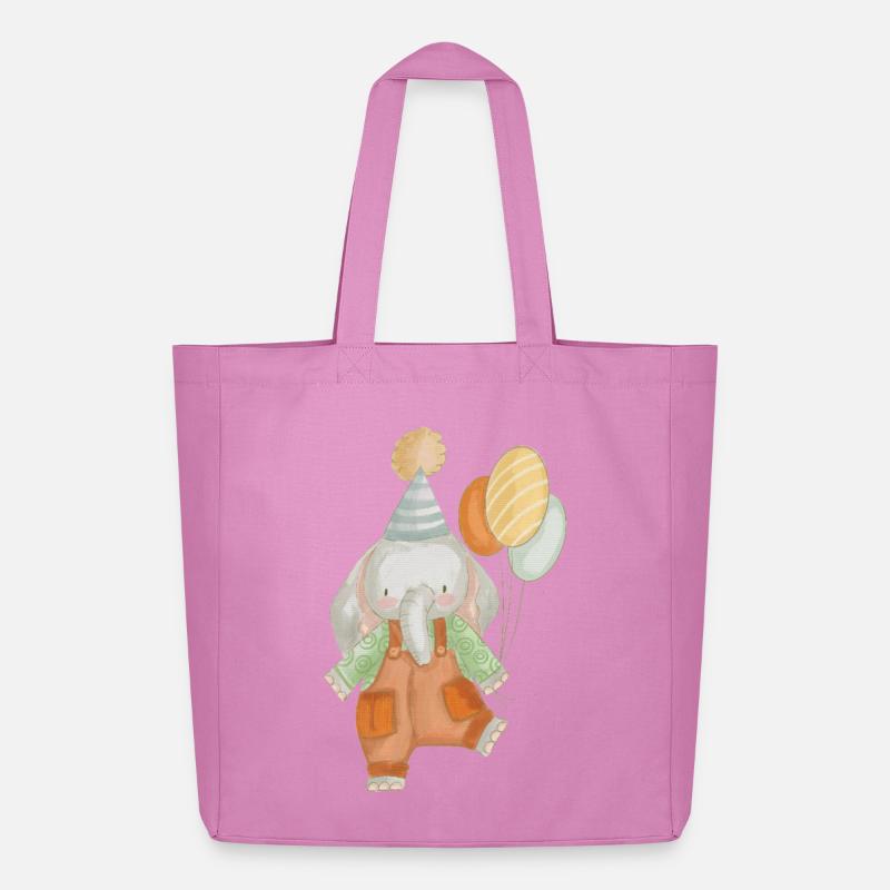 Geburtstagselefant mit Luftballons - Midweight recycelter Stoffbeutel von Stanley/Stella - Pink