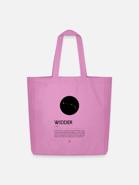 Sternzeichen WIDDER Poster Zodiac - Midweight recycelter Stoffbeutel von Stanley/Stella - Pink