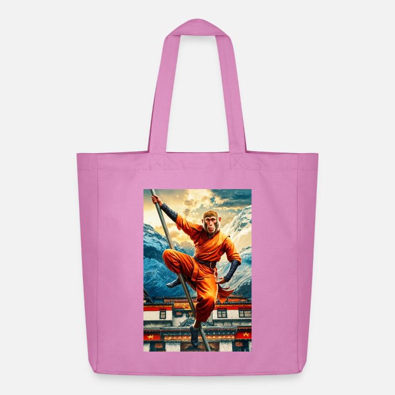 Humanoid Monkey Shaolin Monk - Midweight Recycled Tote Bag by Stanley/Stella - pink