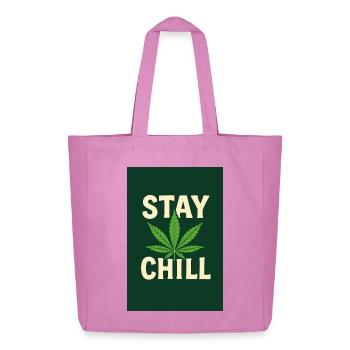 Stay Chill Cannabis Leaf - Midweight recycelter Stoffbeutel von Stanley/Stella - Pink - Vorne