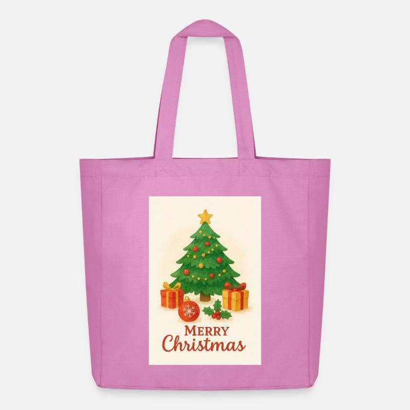 Weihnachtsbaum mit Geschenken - Midweight recycelter Stoffbeutel von Stanley/Stella - Pink