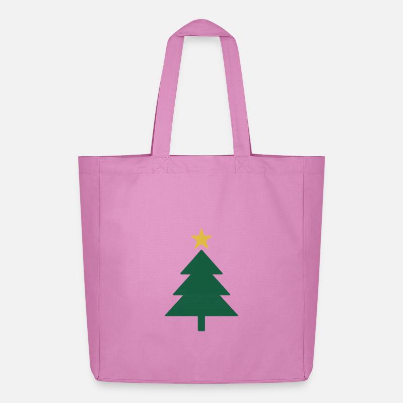 Minimaler Weihnachtsbaum mit Stern - Midweight recycelter Stoffbeutel von Stanley/Stella - Pink