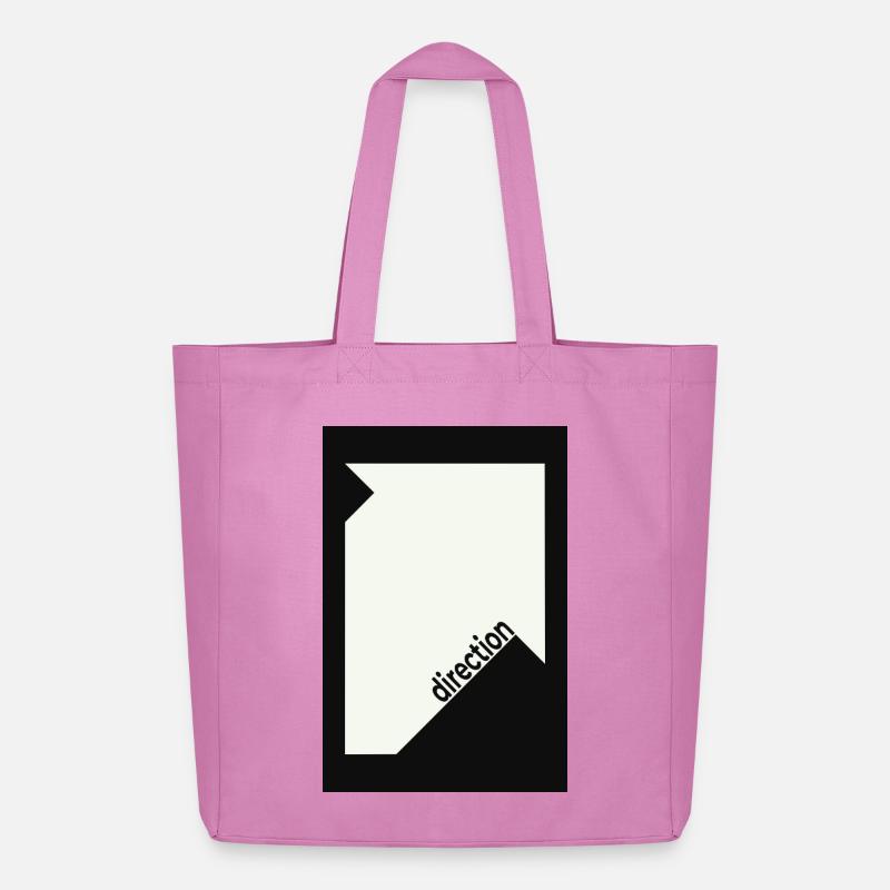 Direction Poster Schwarz – Minimal Statement - Midweight recycelter Stoffbeutel von Stanley/Stella - Pink