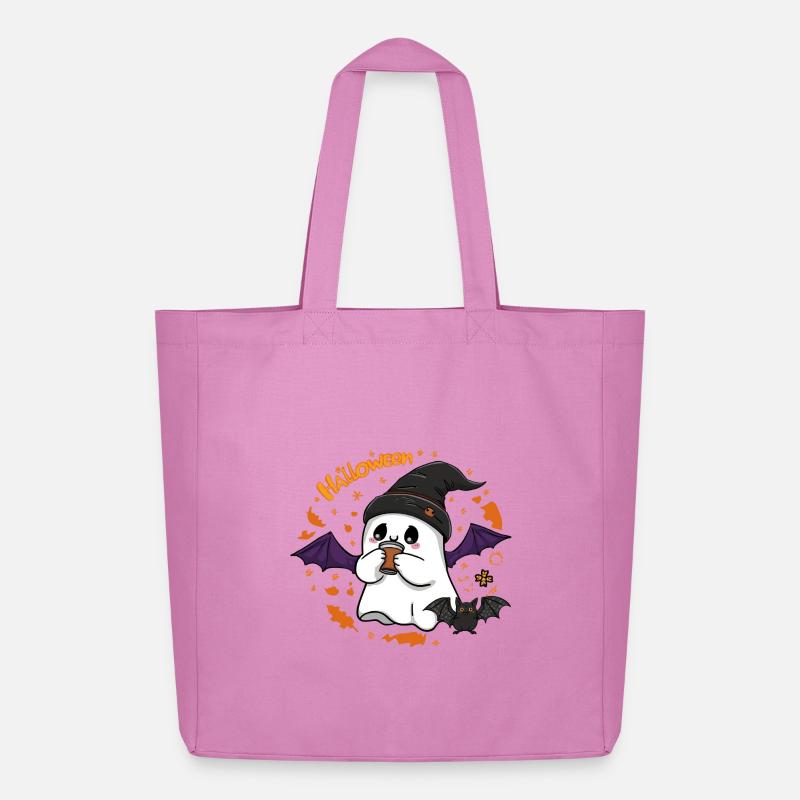 Süßer Geist Halloween mit Mütze und Kaffee  - Midweight recycelter Stoffbeutel von Stanley/Stella - Pink