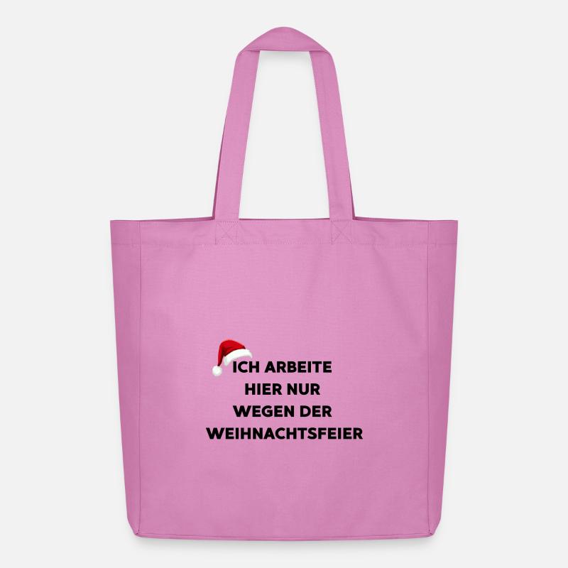 Ich arbeite hier nur wegen der Weihnachtsfeier - Midweight recycelter Stoffbeutel von Stanley/Stella - Pink