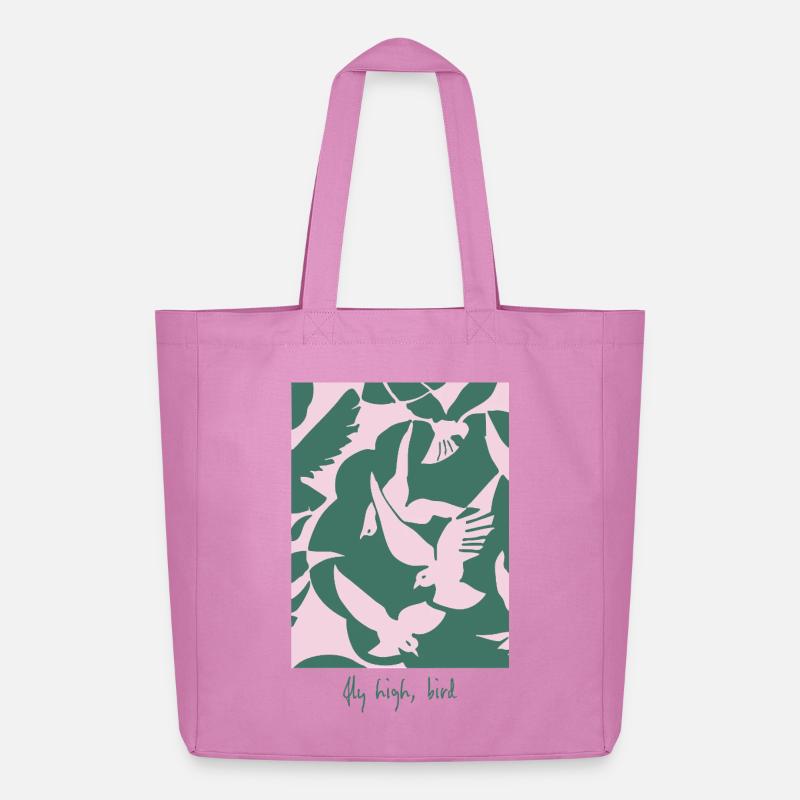 Fly High, Bird – Elegantes Vogel-Design - Midweight recycelter Stoffbeutel von Stanley/Stella - Pink