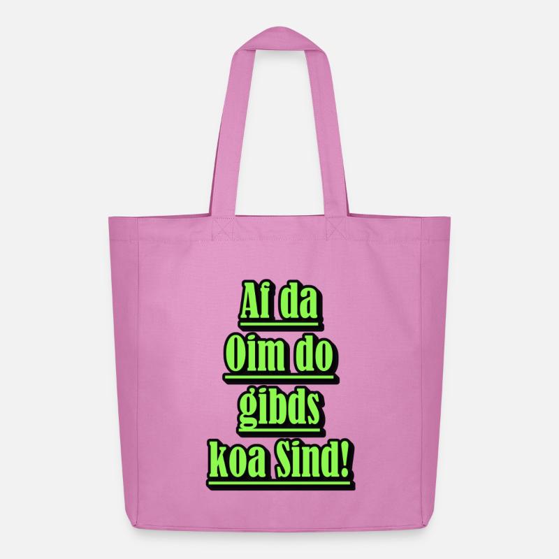 Neon Dialekt Spruch Grün - Midweight recycelter Stoffbeutel von Stanley/Stella - Pink