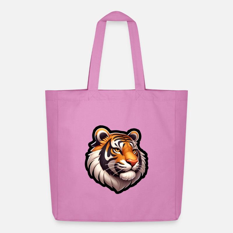 Tiger Kopf Comic - Midweight recycelter Stoffbeutel von Stanley/Stella - Pink