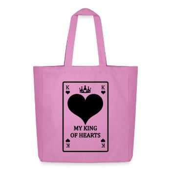 Spielkarte Mein Herz König mit Text - Midweight recycelter Stoffbeutel von Stanley/Stella - Pink - Vorne