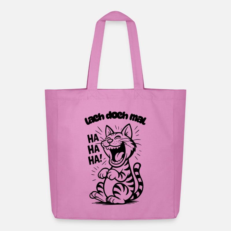 Lustiges Katzen Weihnachtsgeschenk Lach doch mal - Midweight recycelter Stoffbeutel von Stanley/Stella - Pink