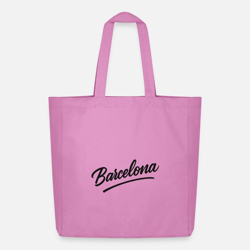 Barcelona Script with Arc Line - Midweight Recycled Tote Bag by Stanley/Stella - pink