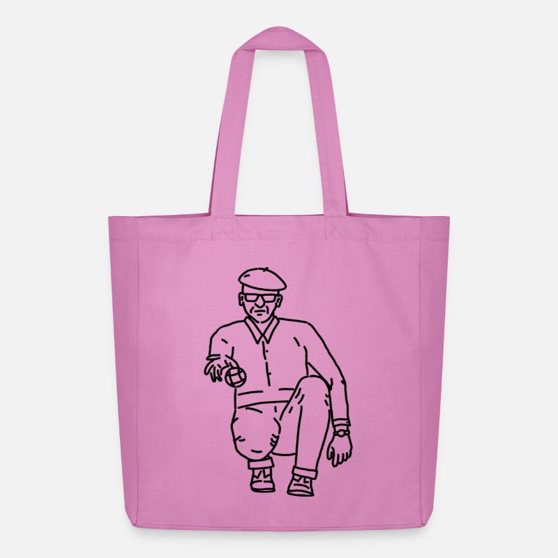 Petanque Spieler Rechtshänder - Midweight recycelter Stoffbeutel von Stanley/Stella - Pink