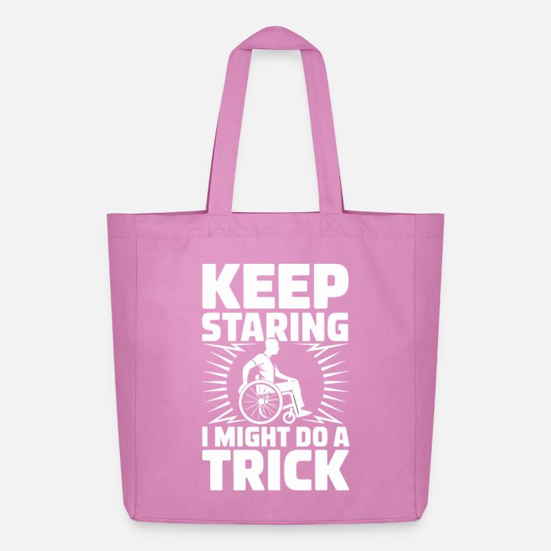  Keep Staring I Might Do A Trick Rollstuhl Humor - Midweight recycelter Stoffbeutel von Stanley/Stella - Pink