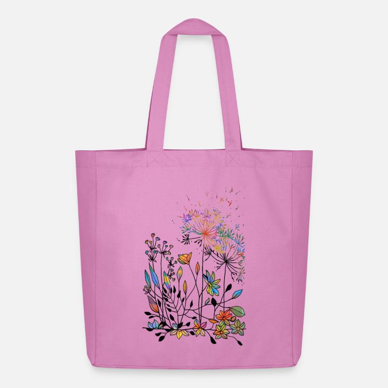 Flowers - Midweight Recycled Tote Bag by Stanley/Stella - pink