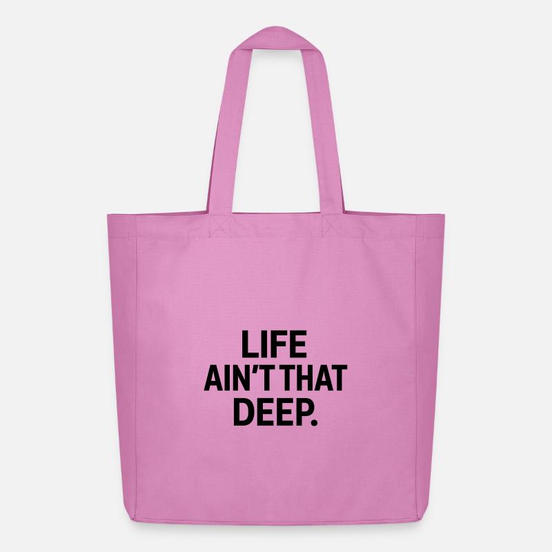 Life Ain’t That Deep – Minimalistisches Bold Text  - Midweight recycelter Stoffbeutel von Stanley/Stella - Pink