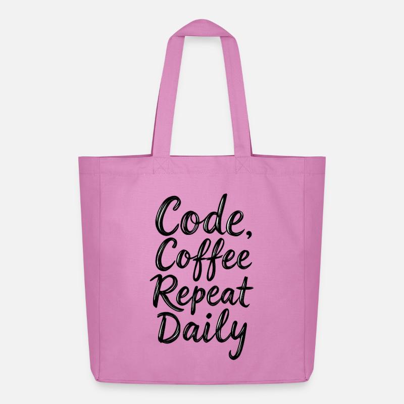 Code Schlaf Debug Wiederholungsprogramm Shirt - Midweight recycelter Stoffbeutel von Stanley/Stella - Pink