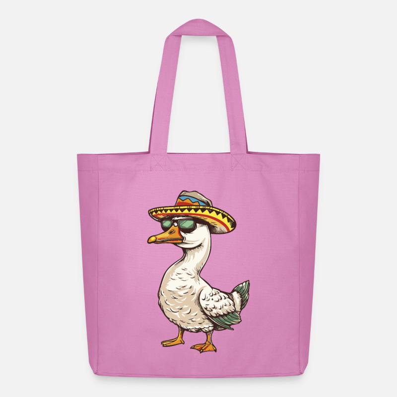 Gans Comic Lustig Sombrero - Midweight recycelter Stoffbeutel von Stanley/Stella - Pink