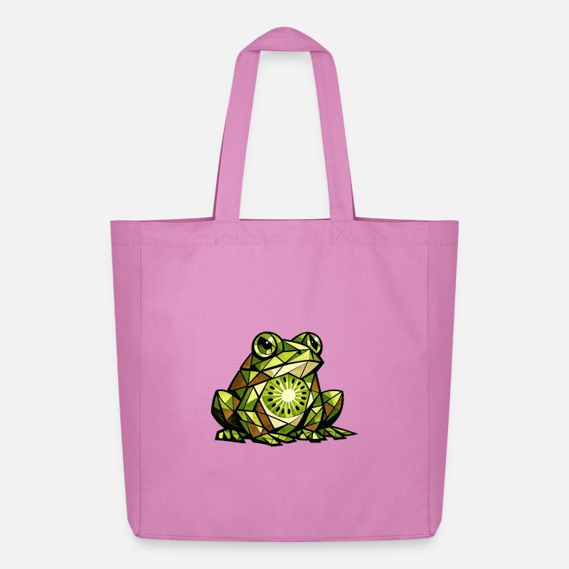 Kiwi-Frosch-Kubismus-Version - Midweight recycelter Stoffbeutel von Stanley/Stella - Pink