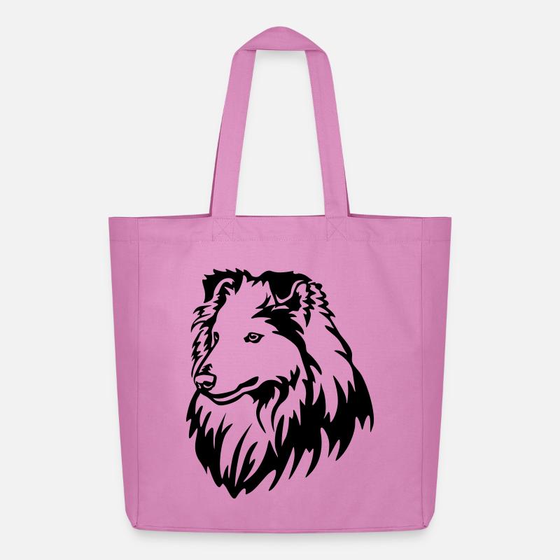 Sheltie Kopf - Midweight recycelter Stoffbeutel von Stanley/Stella - Pink