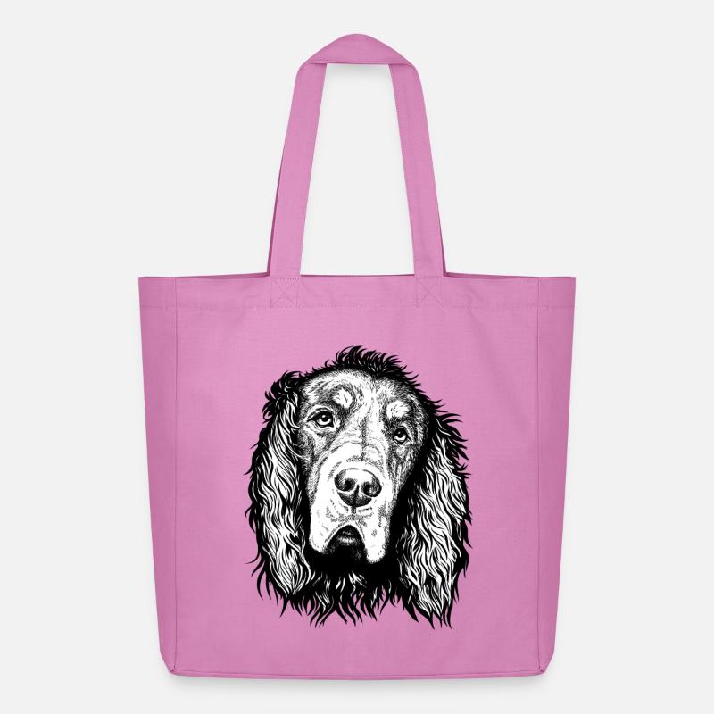 Gordon Setter Portrait Blue sw - Midweight recycelter Stoffbeutel von Stanley/Stella - Pink