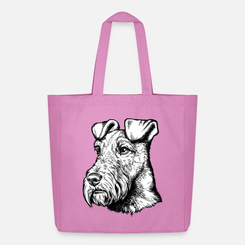 Irish Terrier Mailo 2023 Portrait sw - Midweight recycelter Stoffbeutel von Stanley/Stella - Pink