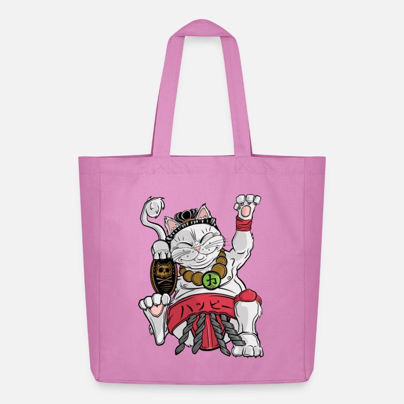 Maneki-neko Sumo - Midweight Recycled Tote Bag by Stanley/Stella - pink