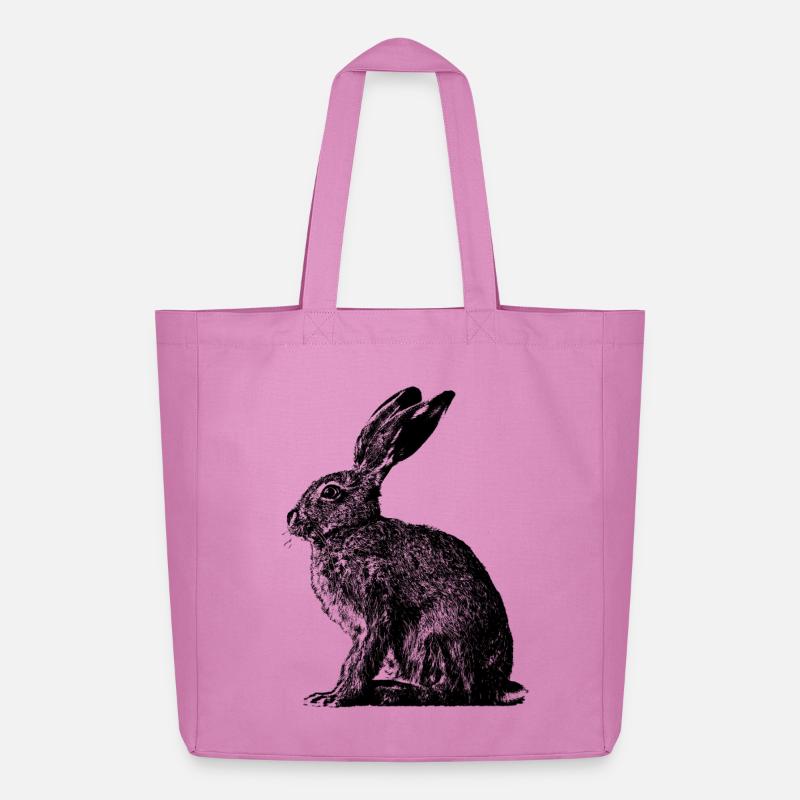 Rabbit / brown hare / Easter bunny ? - Midweight Recycled Tote Bag by Stanley/Stella - pink