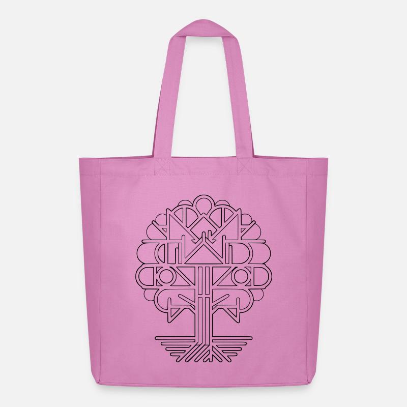 Geometrischer Lebensbaum | Modernes Logo Design - Midweight recycelter Stoffbeutel von Stanley/Stella - Pink