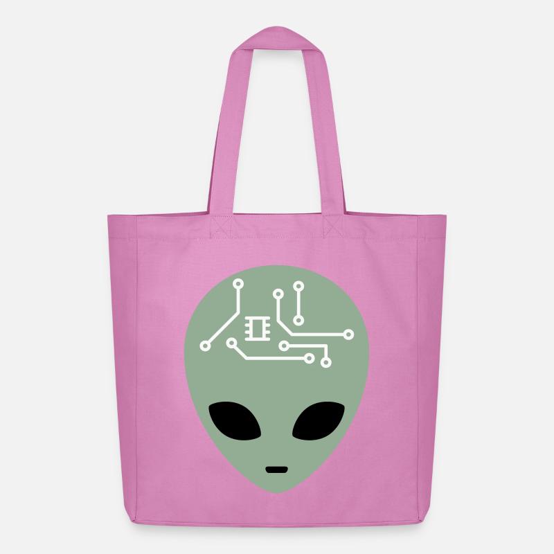 Alien Head avec circuits (trois couleurs) - Tote bag Stanley/Stella Midweight recyclé - rose