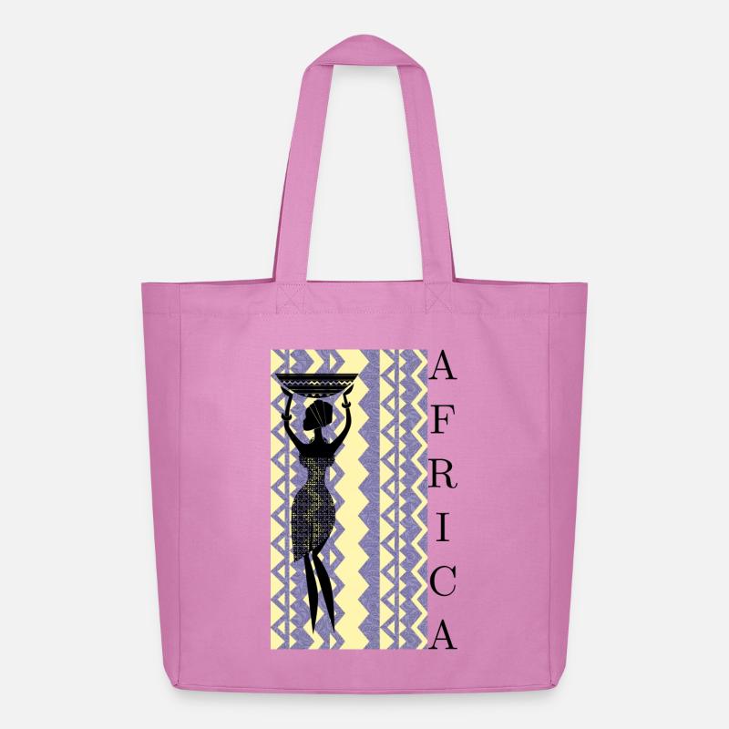Afrikanische Silhouette mit Korb - Midweight recycelter Stoffbeutel von Stanley/Stella - Pink