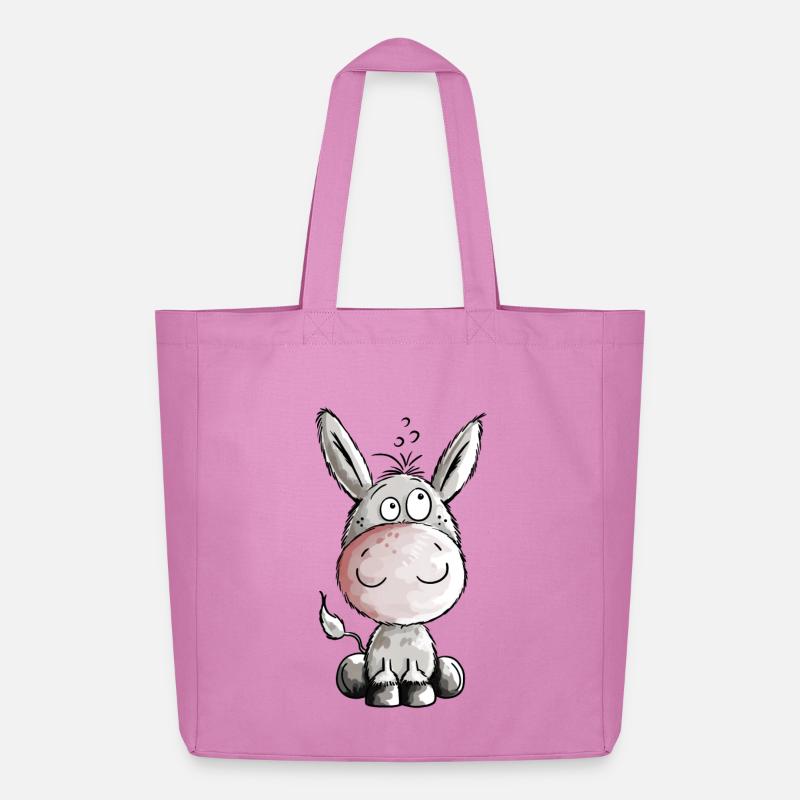 Kleiner Esel - Eselchen - Comic - Tiere - Midweight recycelter Stoffbeutel von Stanley/Stella - Pink