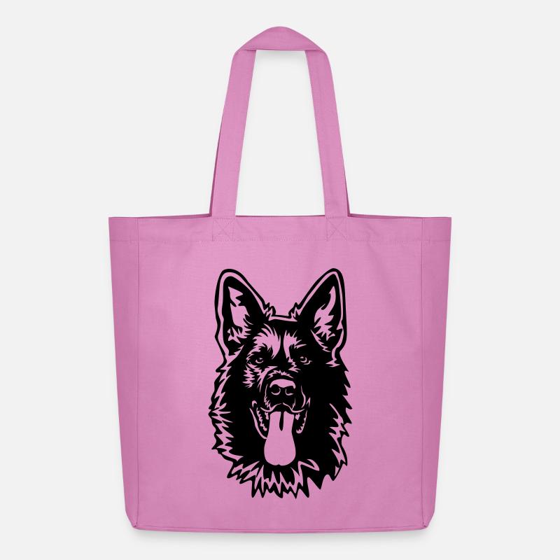 Deutscher Schäferhund Kopf - Midweight recycelter Stoffbeutel von Stanley/Stella - Pink