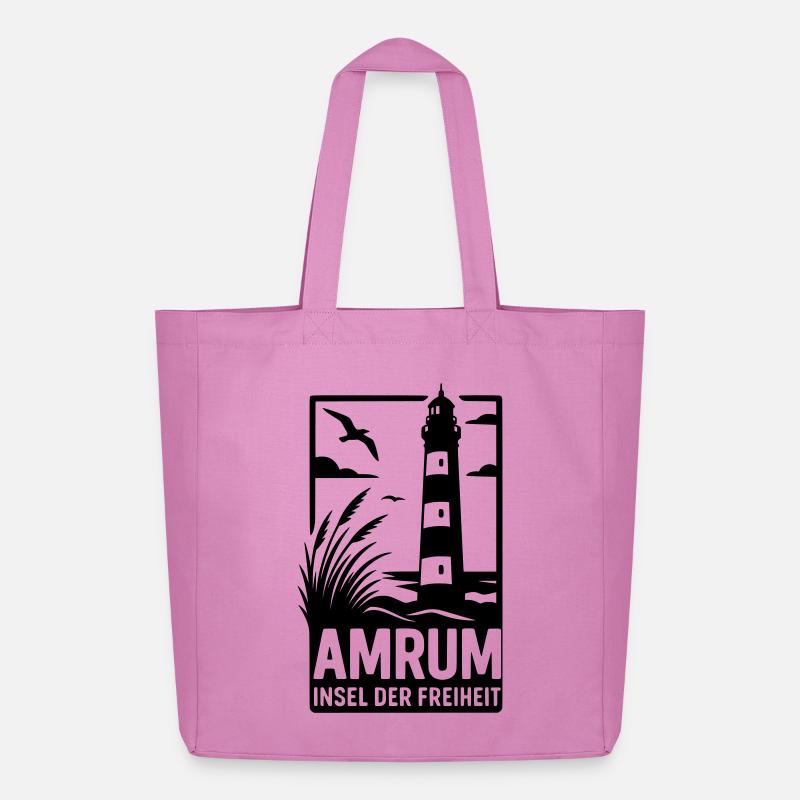 Amrum Leuchtturm Urlaub Erholung - Midweight recycelter Stoffbeutel von Stanley/Stella - Pink