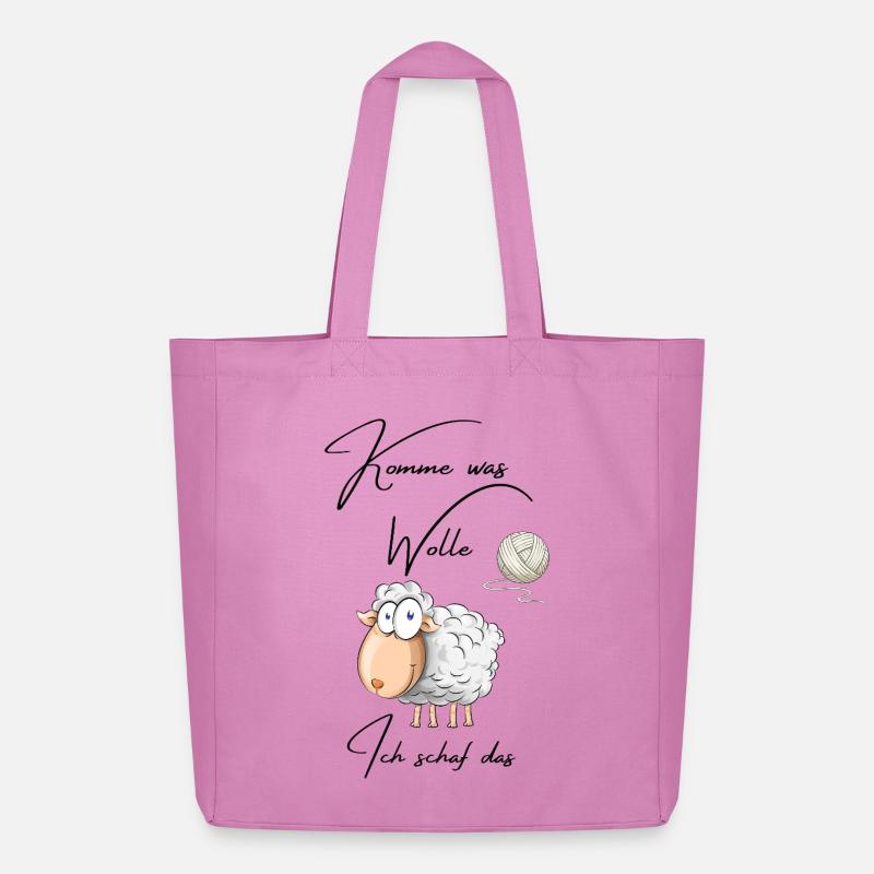 Lustiges Schaf mit Wolle – Cute Comic Tier - Midweight recycelter Stoffbeutel von Stanley/Stella - Pink