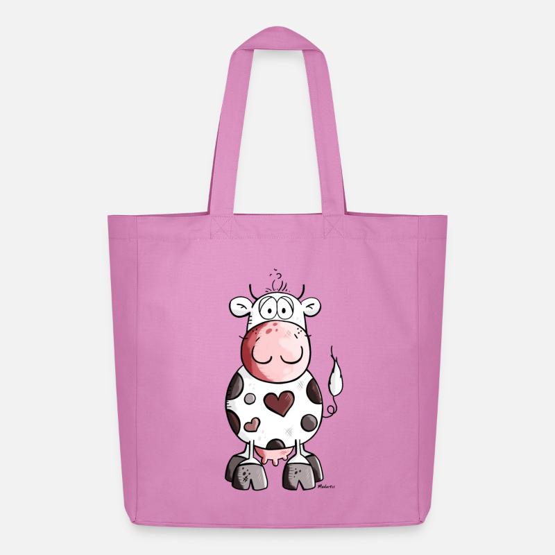 Verliebte Kuh - Midweight recycelter Stoffbeutel von Stanley/Stella - Pink