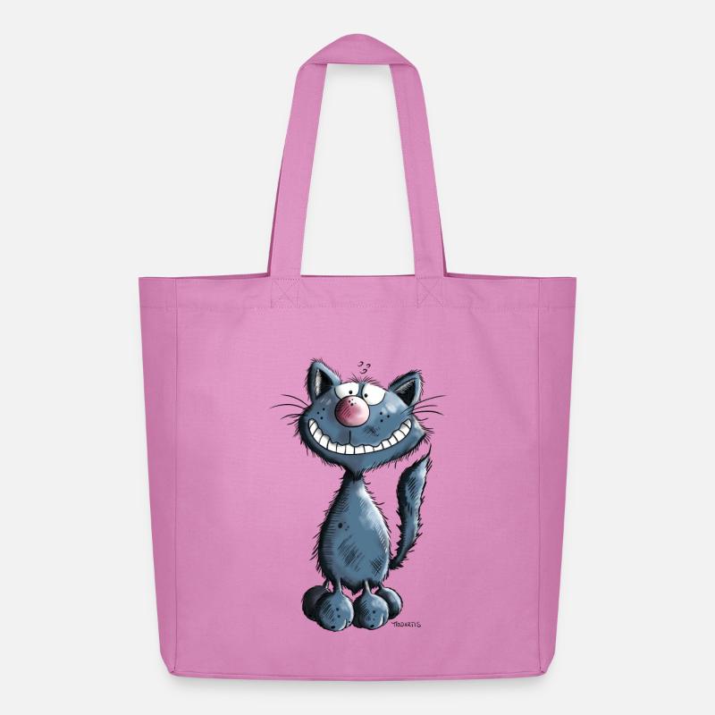 Grinse Katze - Midweight recycelter Stoffbeutel von Stanley/Stella - Pink