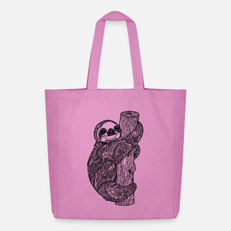Faultier Zentangle - Midweight recycelter Stoffbeutel von Stanley/Stella - Pink