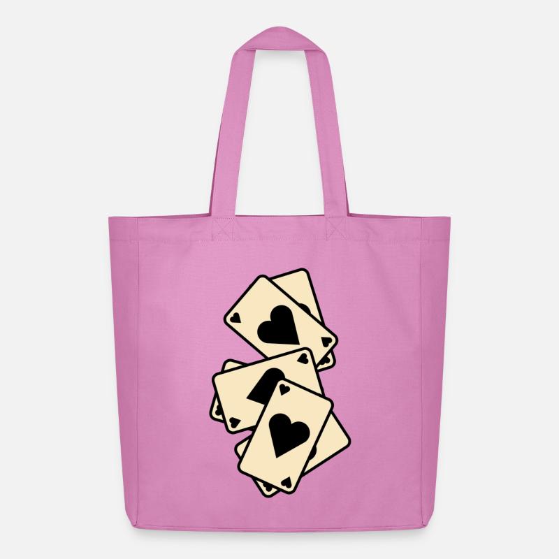Herz-Ass-Kartenmischen - Midweight recycelter Stoffbeutel von Stanley/Stella - Pink