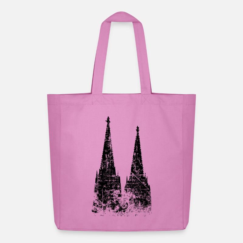 Kölner Dom aus Köln (Vintage/Schwarz) - Midweight recycelter Stoffbeutel von Stanley/Stella - Pink