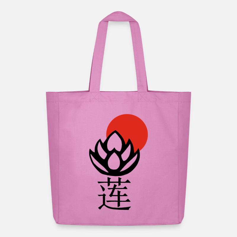 Schwarzer Lotus und Rote Sonne - Midweight recycelter Stoffbeutel von Stanley/Stella - Pink
