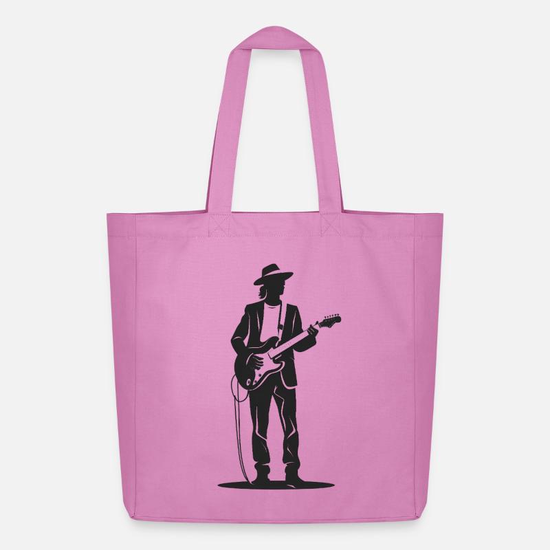 Gitarrist - Cooles Silhouette Logo - Midweight recycelter Stoffbeutel von Stanley/Stella - Pink