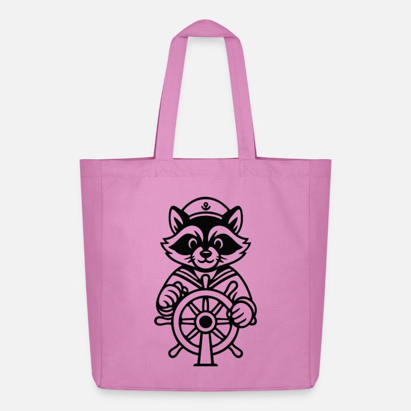 Raccoon Captain Navigation - Midweight recycelter Stoffbeutel von Stanley/Stella - Pink