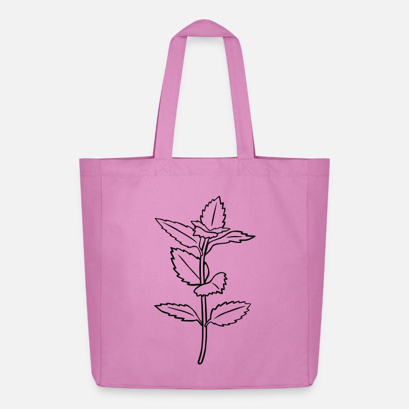Kräuter-Kontur, schwarz-weiß, einfärbbar - Midweight recycelter Stoffbeutel von Stanley/Stella - Pink