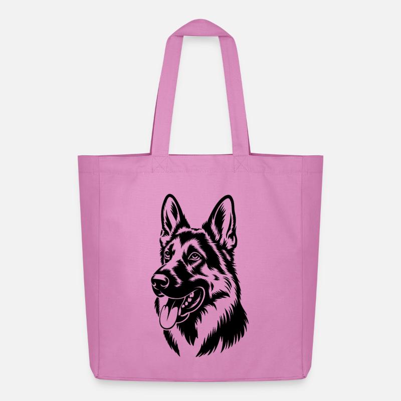 Deutscher Schäferhund Kopf Illustration - Midweight recycelter Stoffbeutel von Stanley/Stella - Pink